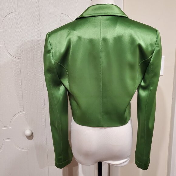 Cinc a sept Ida Cropped Satin Blazer 0 $450 - Picture 6 of 9